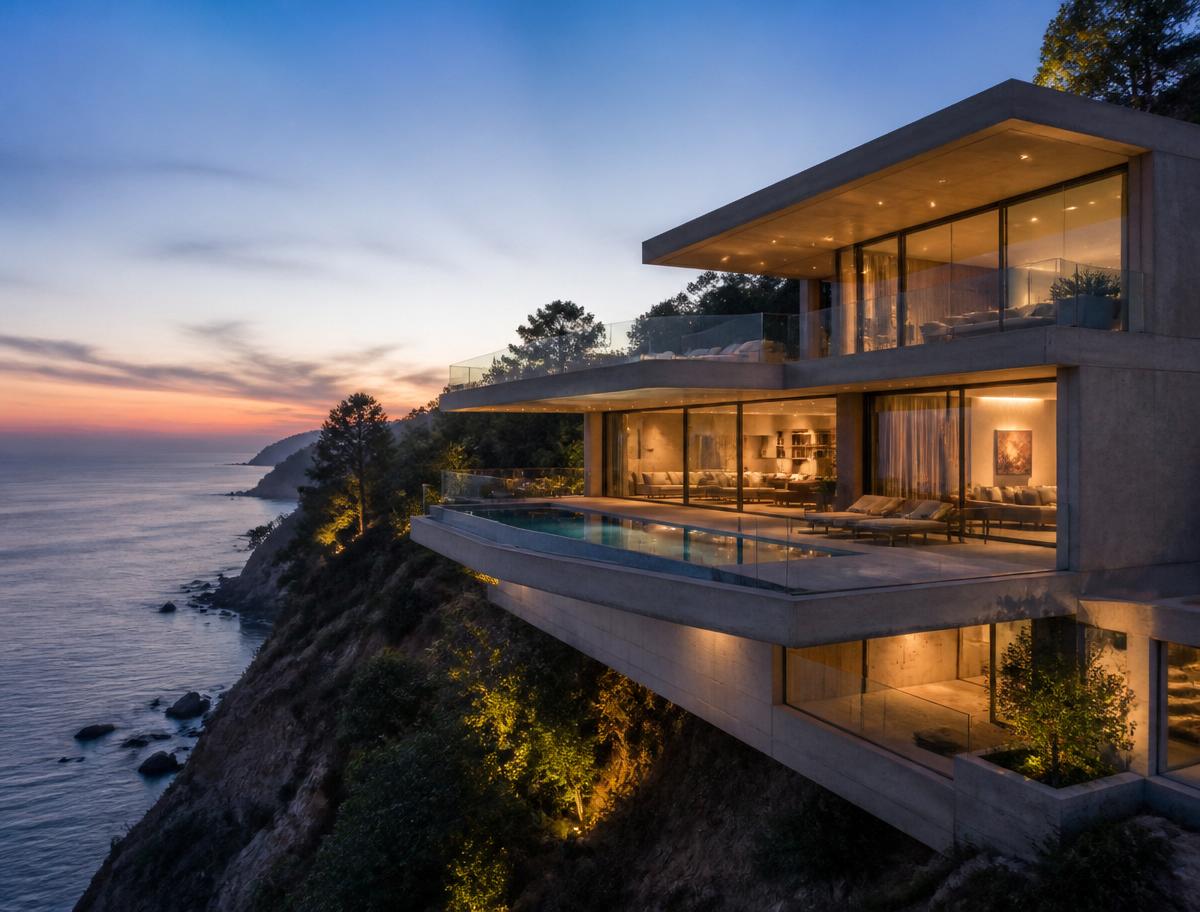 Modern cliff estate